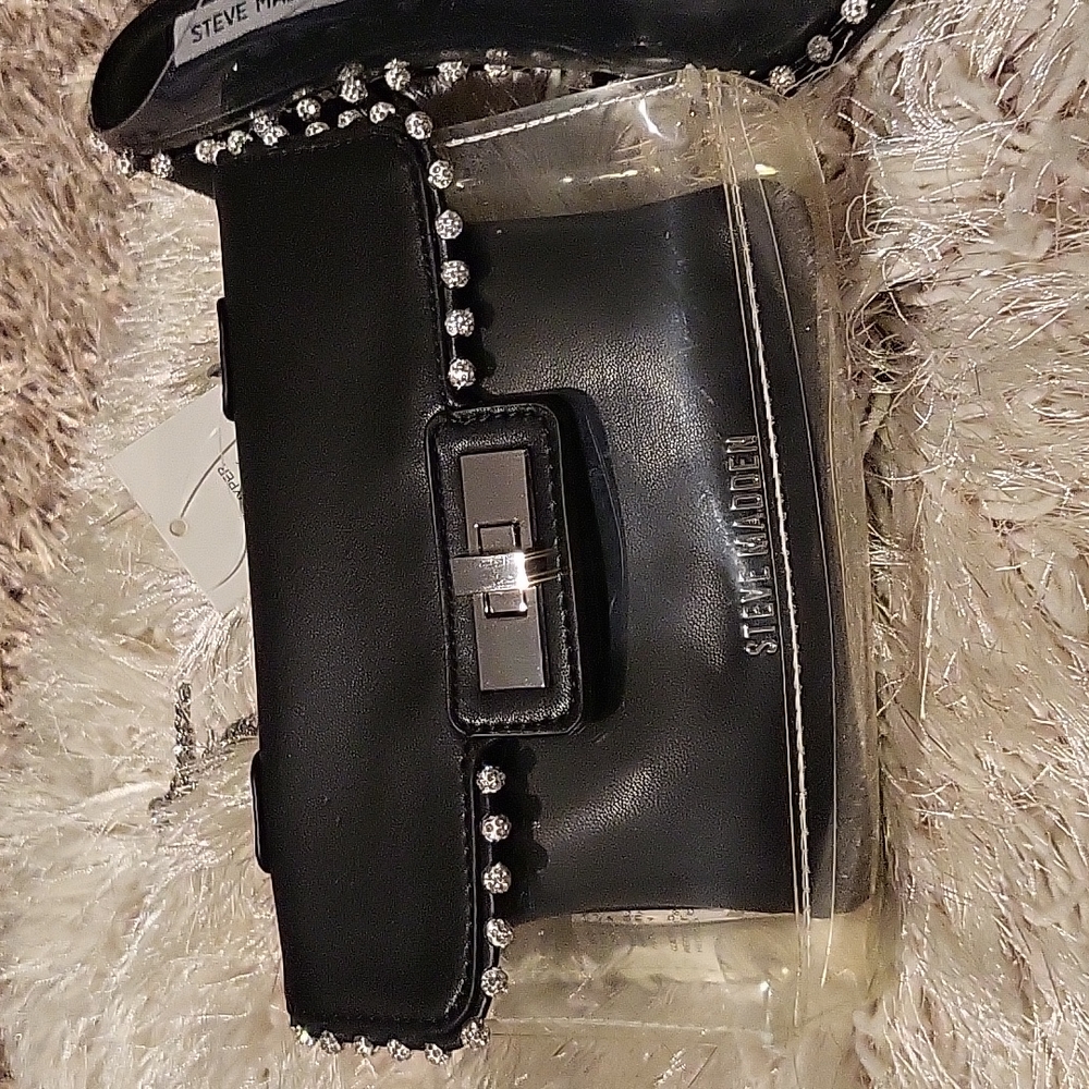 Nwt Steve madden see thru crystal bag with removable pouch
